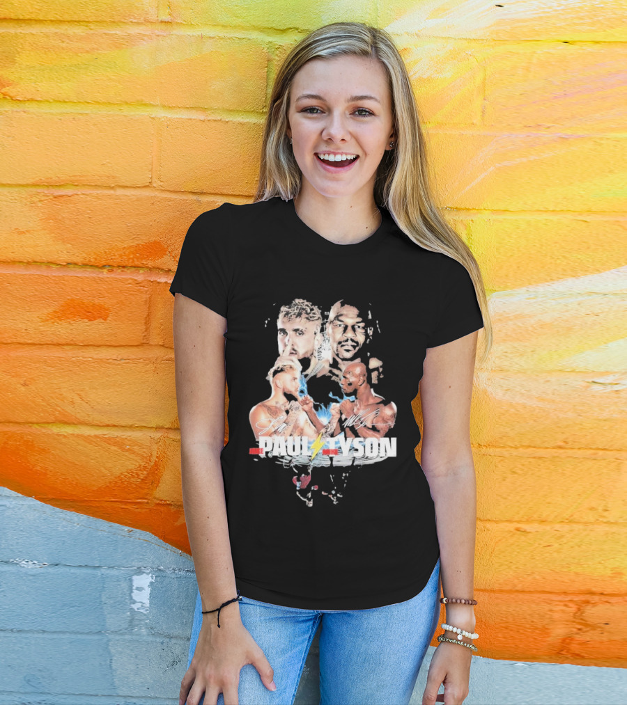 Jake Paul Mike Tyson Signature Lightning Faceoff Collaboration T-Shirt
