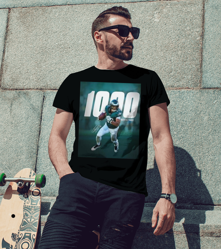 1000 Rushing Yards Football Player Signature T-Shirt