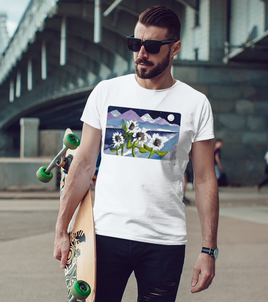 Sunflowers Under Starry Mountain Night - Big Thief Mema Mooowers T-Shirt