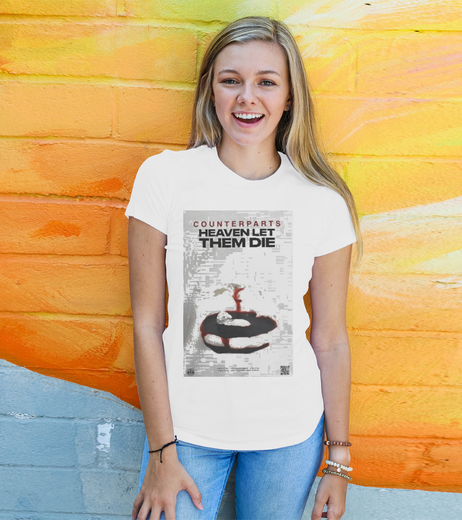 Counterparts Heaven Let Them Die EP Cover Glitch Effect Blood T-Shirt