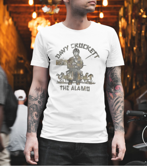 Davy Crockett The Alamo Pioneer with Horses T-Shirt Davy Crockett The Alamo Pioneer with Horses T-Shirt