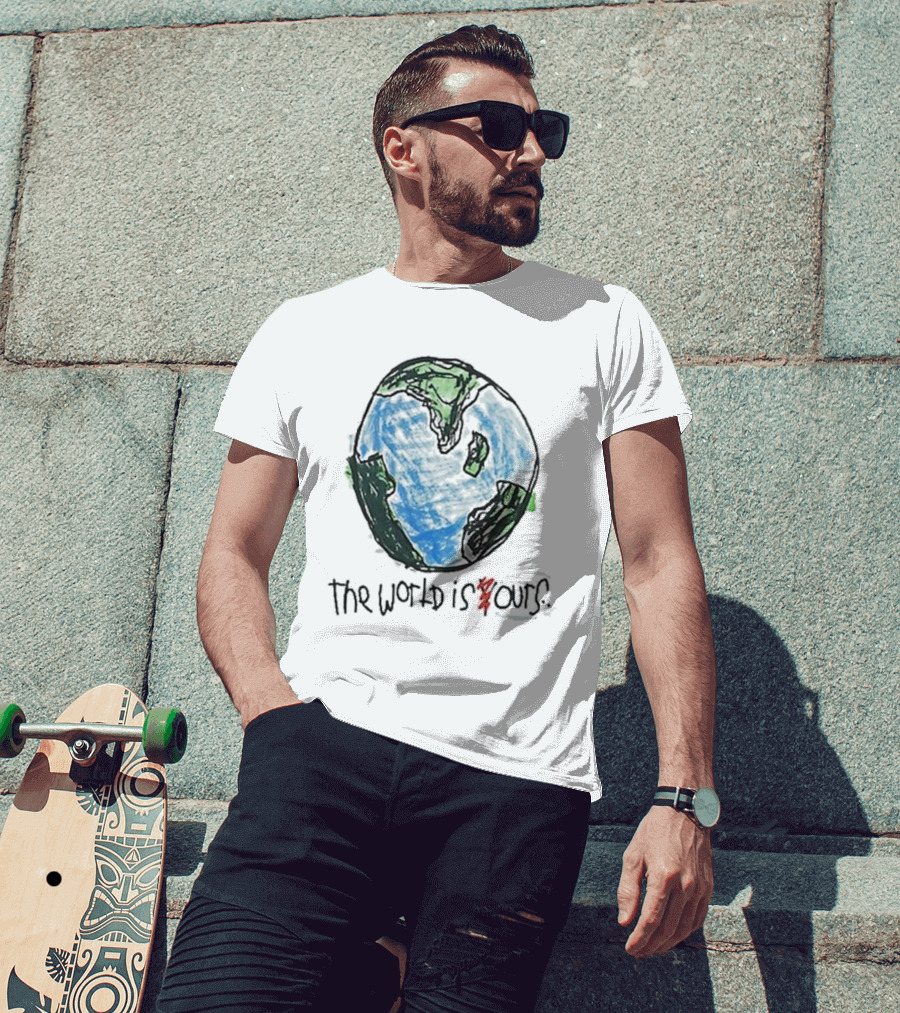 After School Special The World Is Yours Earth Drawing T-Shirt