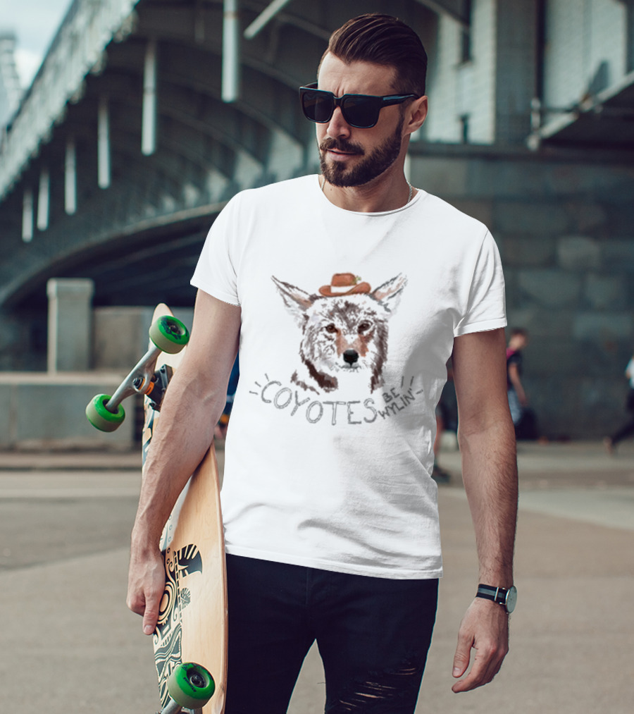 Coyotes Be Wylin Tooth And Claw Cowpoke Hat T-Shirt
