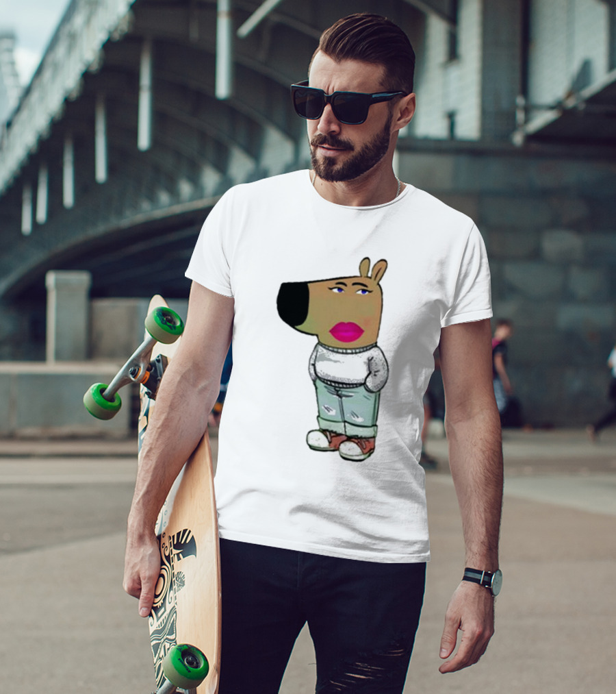 I’m Just A Chill Girl With Cartoon Dog Figure T-Shirt
