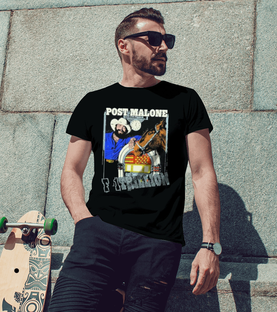 Post Malone F-1 Trillion Juke Box Cowboy And Horse Scene T-Shirt
