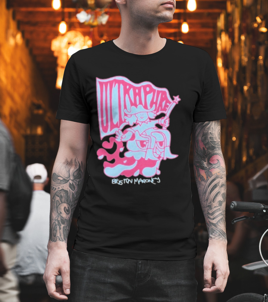 Briston Maroney Ultrapure Pink and Blue Caricature T-Shirt