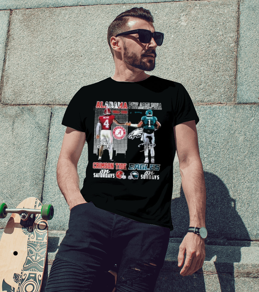 Alabama Crimson Tide Saturdays Philadelphia Eagles Sundays Signature T-Shirt