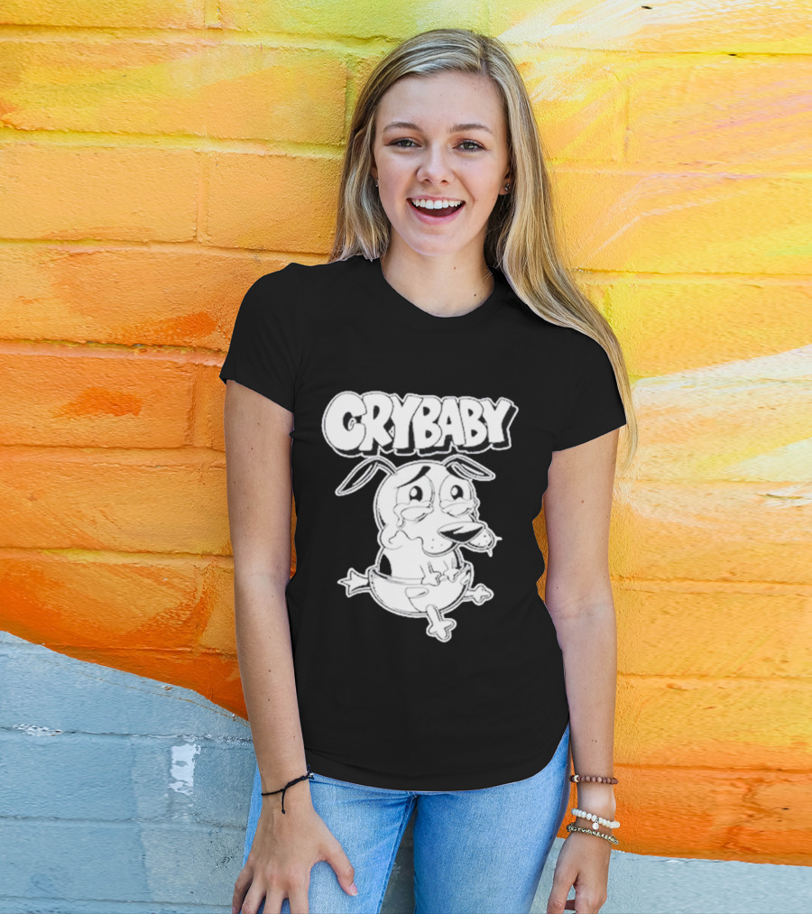 CRYBABY Cartoon Dog Character Large T-Shirt