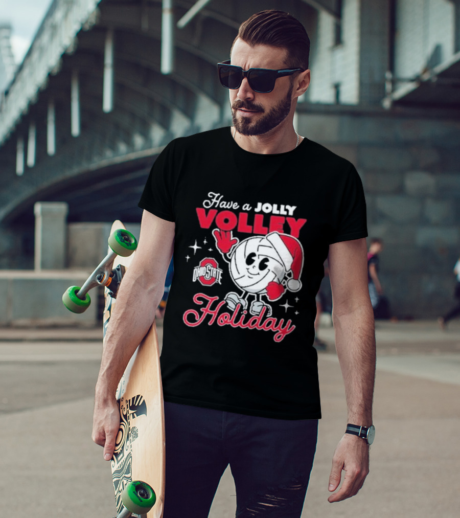 Ohio State Buckeyes Have A Jolly Volley Holiday Christmas T-Shirt