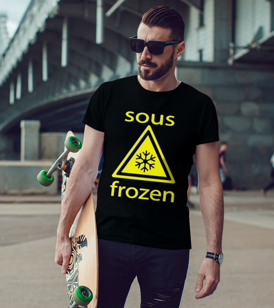 Sous Frozen Snowflake Warning Triangle T-Shirt