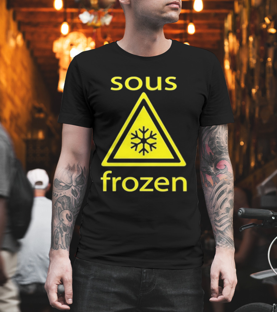 Sous Frozen Snowflake Warning Triangle T-Shirt