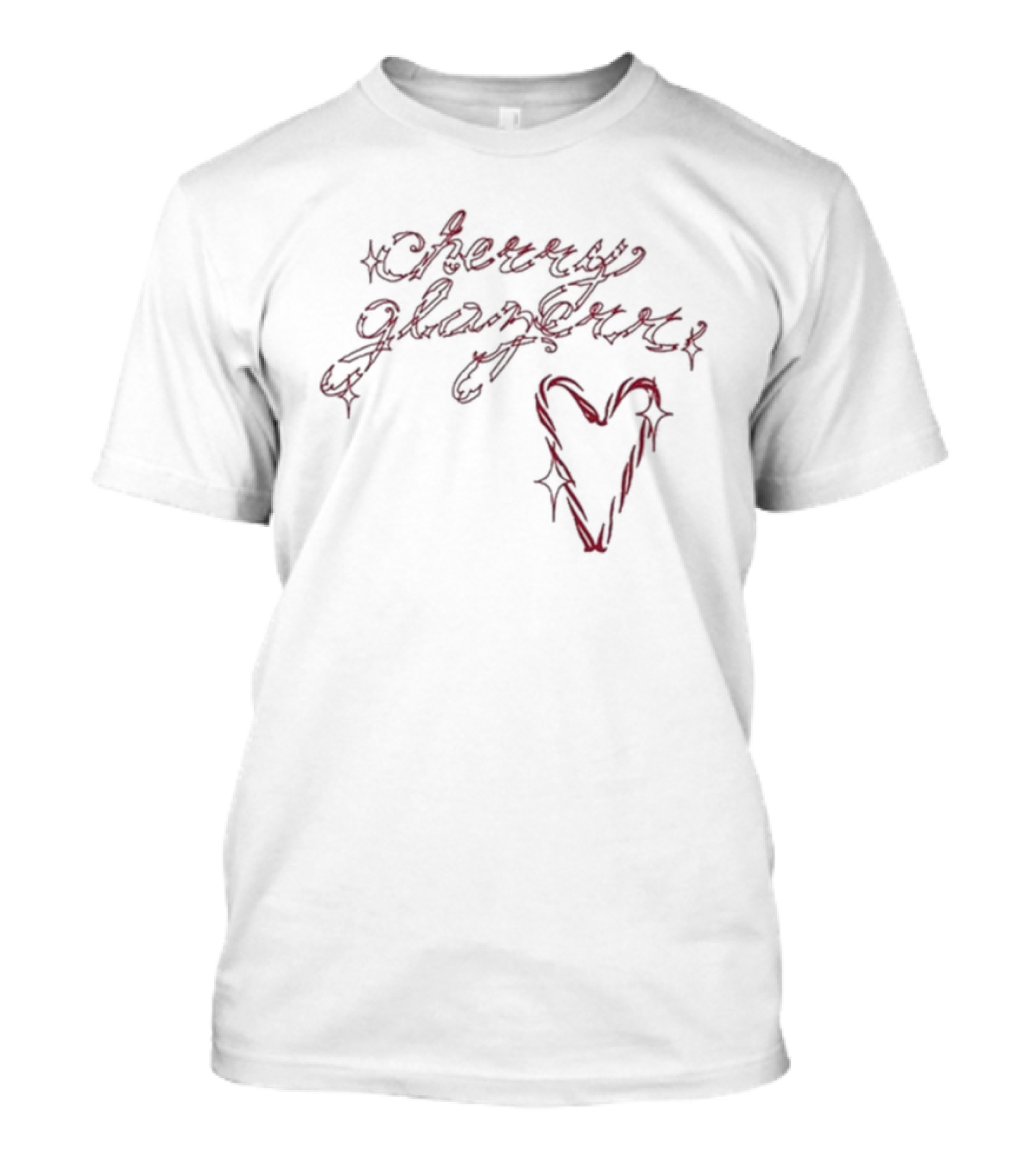 Cherry Glazerr Candy Cane Heart Sparkle Lettering T-Shirt