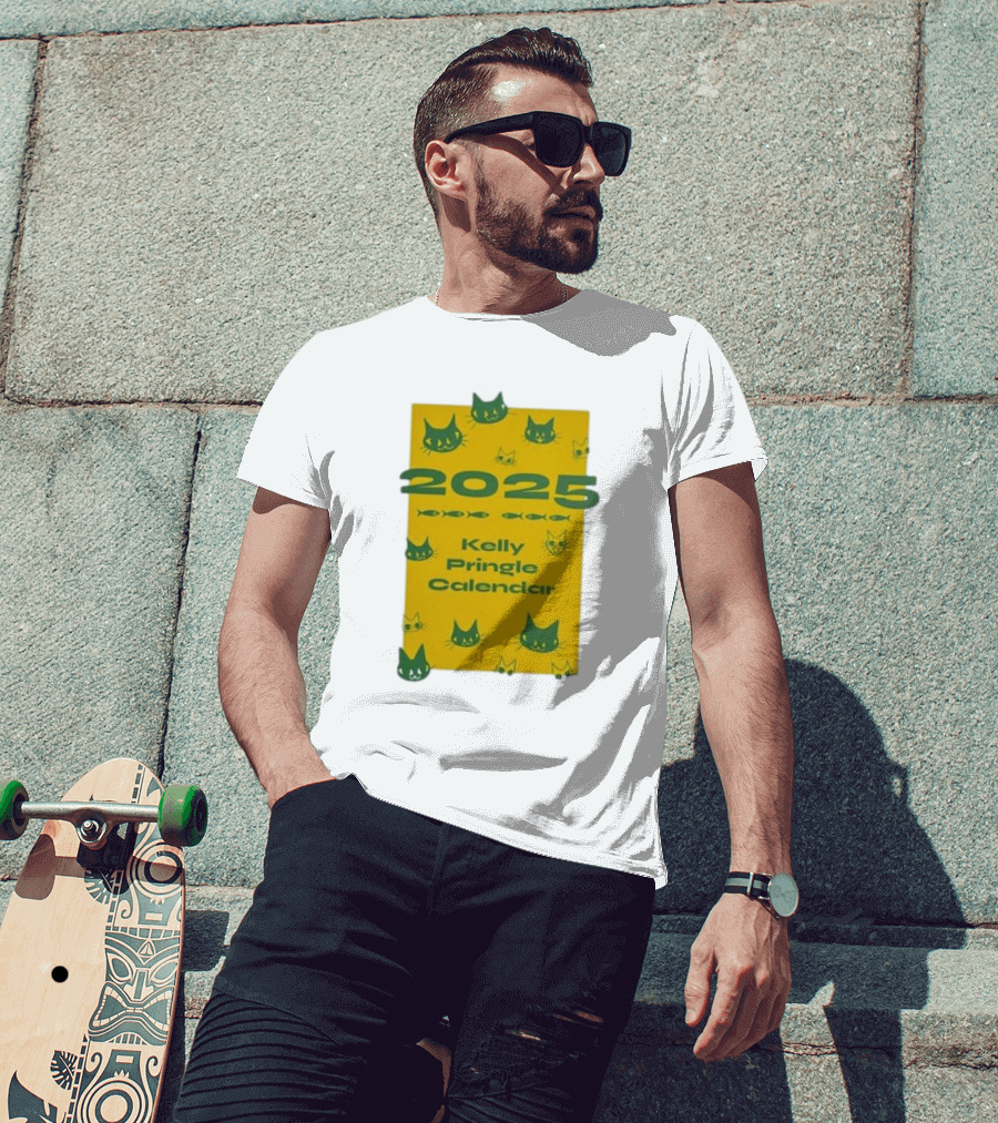2025 Kelly Pringle Cat Calendar T-Shirt