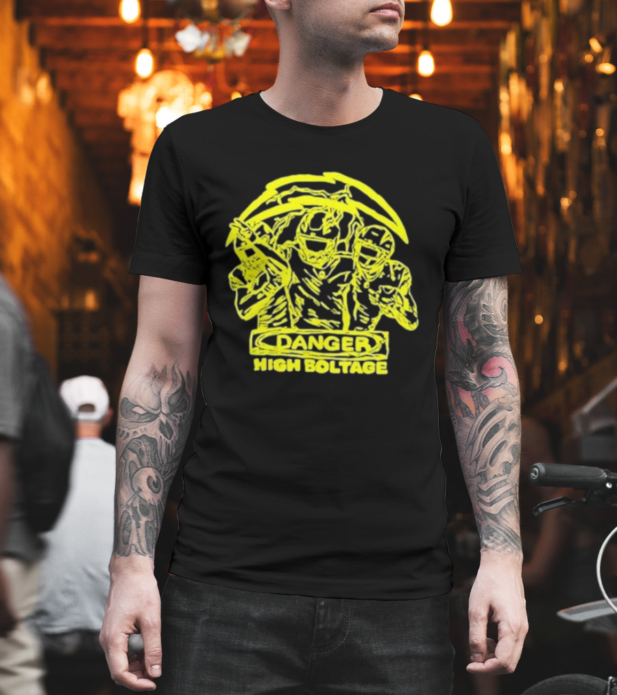 Los Angeles Chargers Danger High Voltage Football Team Players T-Shirt