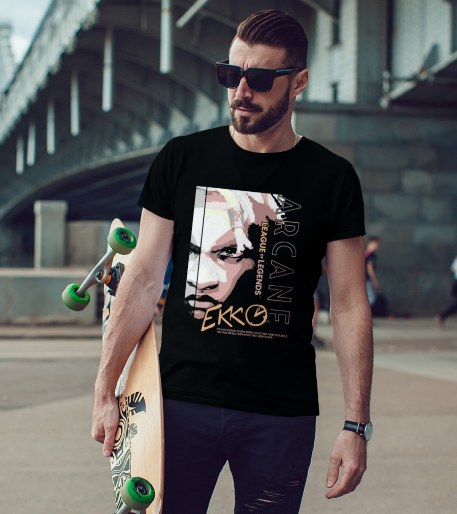 League Of Legends Arcane Ekko Brown It's Not Enough To Give People What They Need To Survive You Have To Give Them What They Need To Live T-Shirt