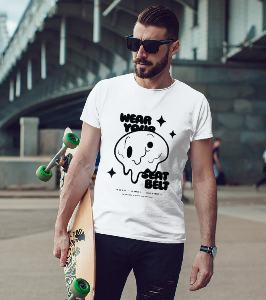 The Odd 1S Out Wear Your Seatbelt Melting Face Safety Reminder T-Shirt