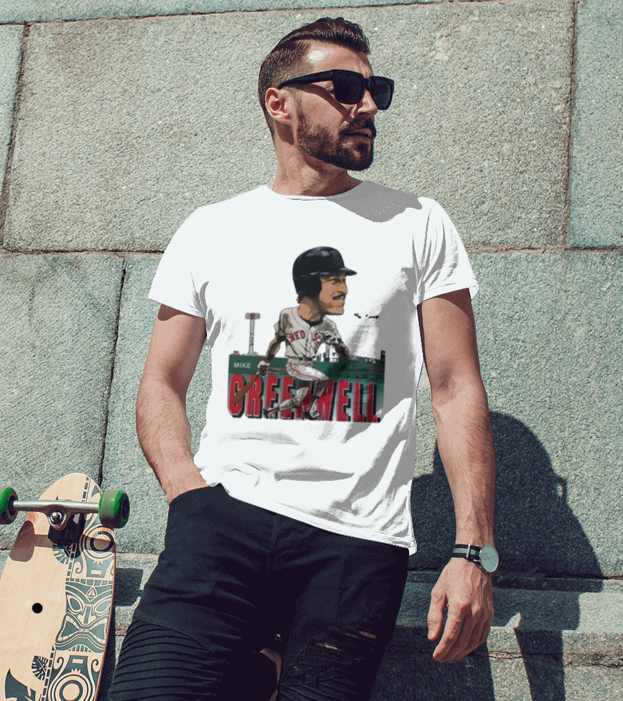 Mike Greenwell Boston Red Sox Baseball Legend Caricature Fenway Park T-Shirt
