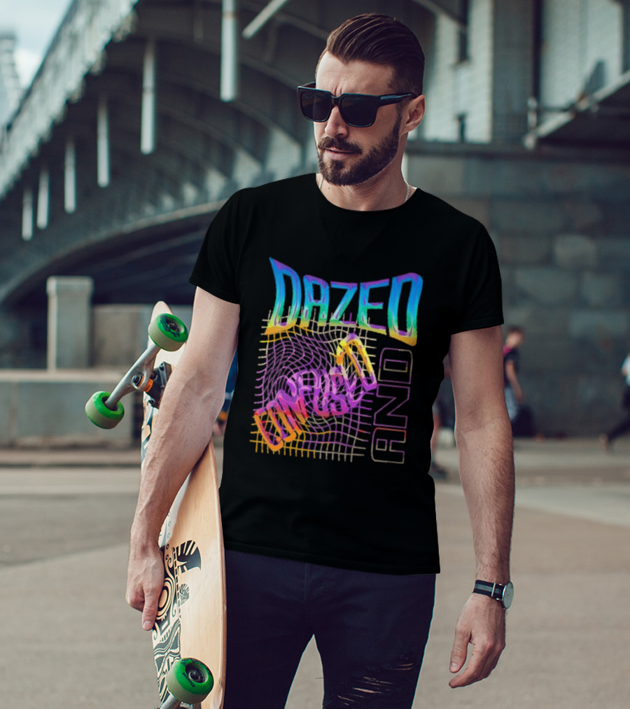Dazed And Confused Vibrant Psychedelic Pattern Midnight Law T-Shirt
