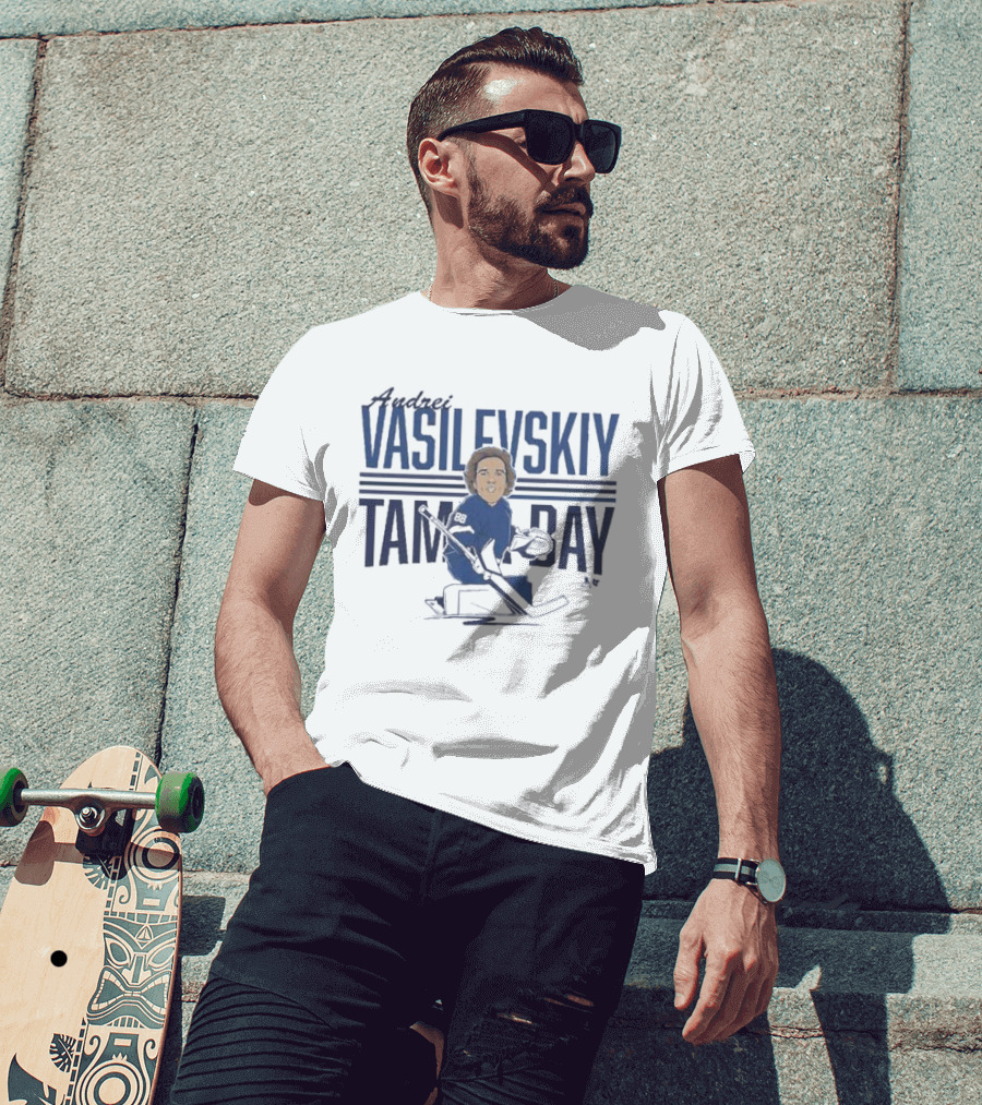 Andrei Vasilevskiy Tampa Bay Goaltender Caricature T-Shirt