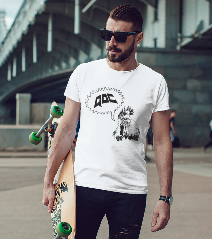 QOC Rooster Quarters Of Change Speech Bubble T-Shirt