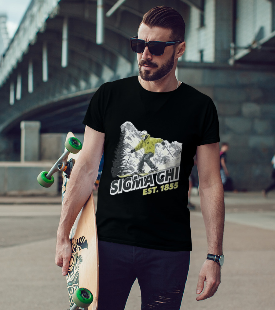 Sigma Chi Ski Club Est 1855 Snowy Mountain Adventure T-Shirt