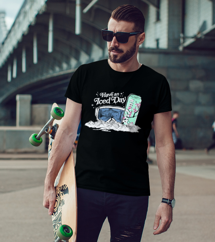 Have An Iced Day Arizona Can Sunglasses Snowy Mountains Blossom T-Shirt