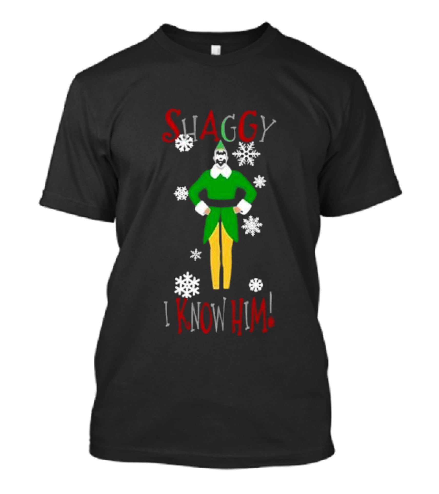 Shaggy Elf I Know Him Snowflakes T-Shirt