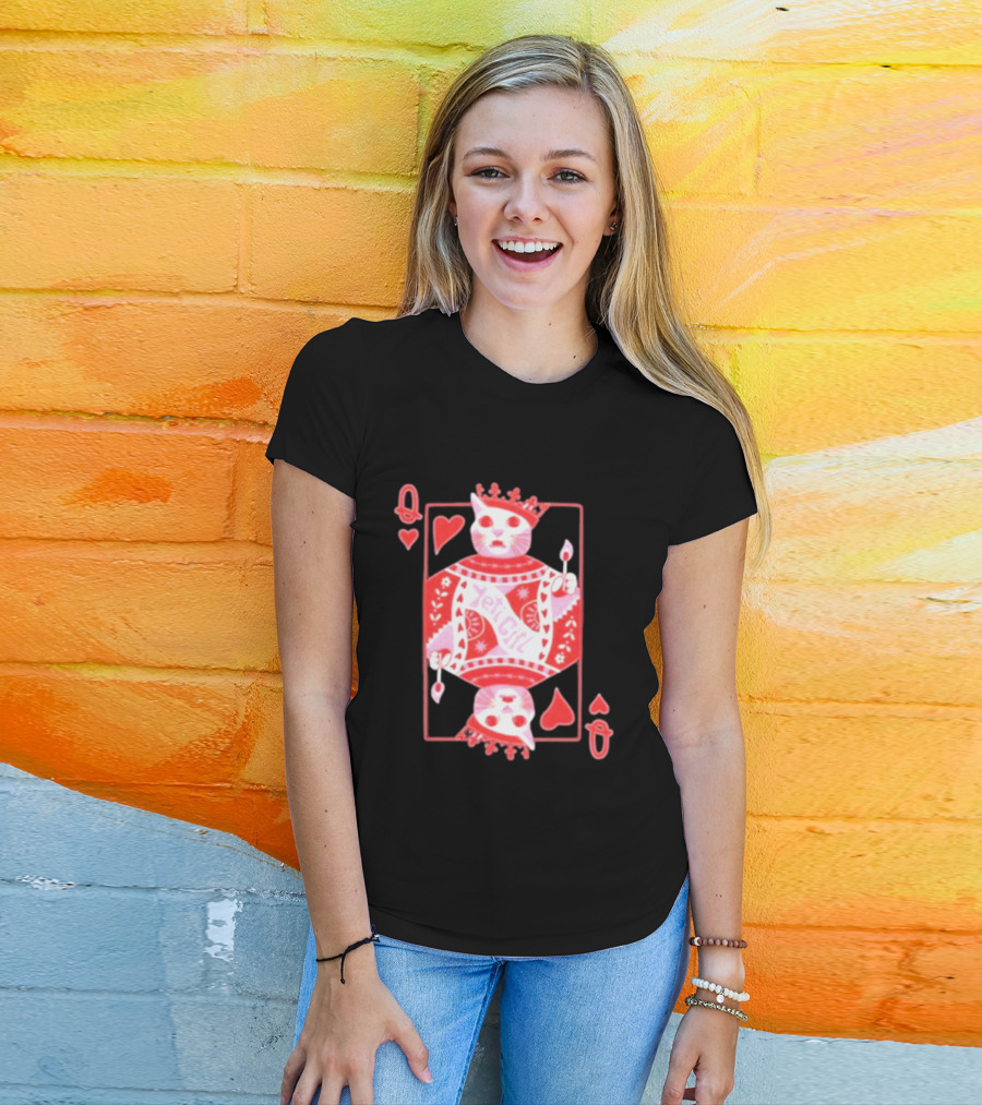 Yeti The Abominable Queen Of My Heart Playing Card Cat King T-Shirt