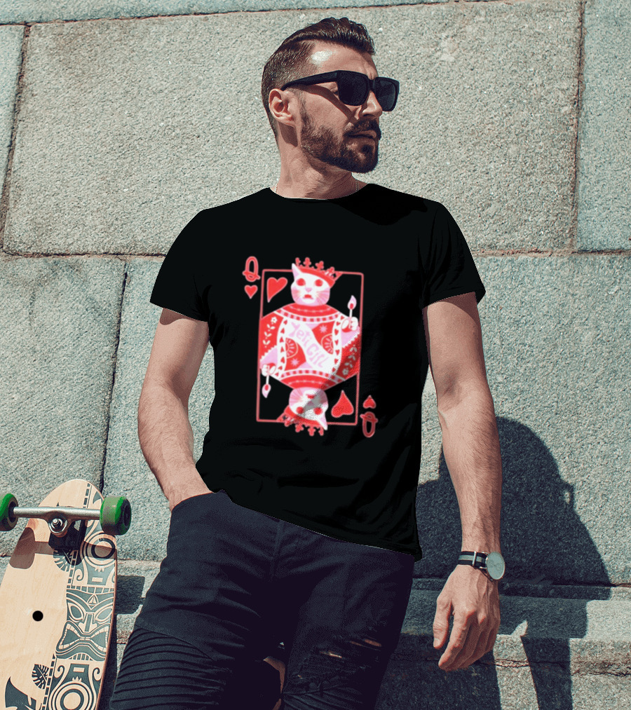 Yeti The Abominable Queen Of My Heart Playing Card Cat King T-Shirt