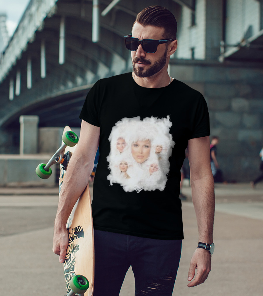 Drag Queen Crystal Envy Photo Collage Feathery Portrait Compilation T-Shirt