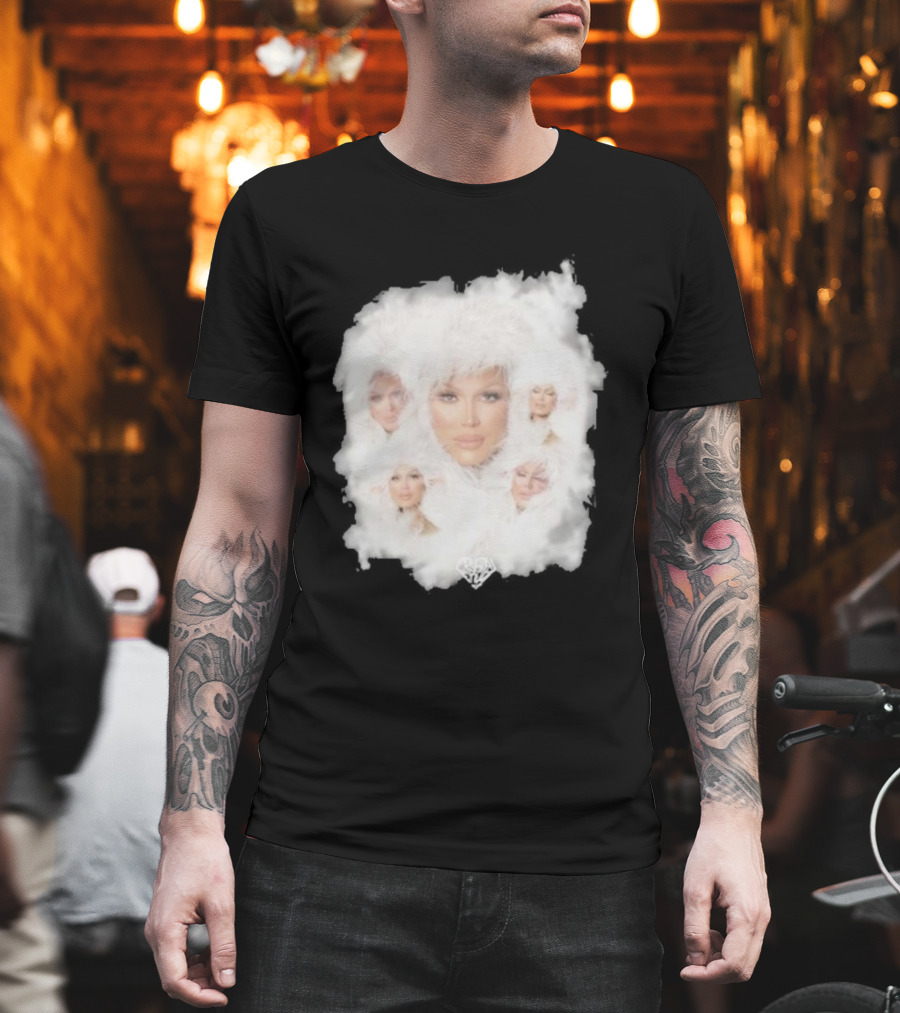 Drag Queen Crystal Envy Photo Collage Feathery Portrait Compilation T-Shirt