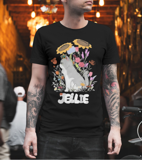 Goodtimeswithscar Jellie Cat in Floral Crown Garden with Sunflowers T-Shirt Goodtimeswithscar Jellie Cat in Floral Crown Garden with Sunflowers T-Shirt