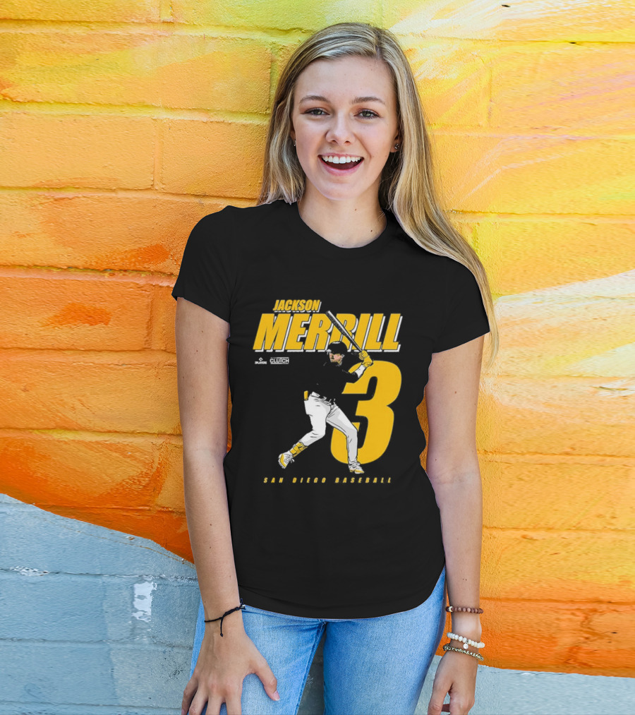 Jackson Merrill 3 San Diego Baseball Clutch Players T-Shirt