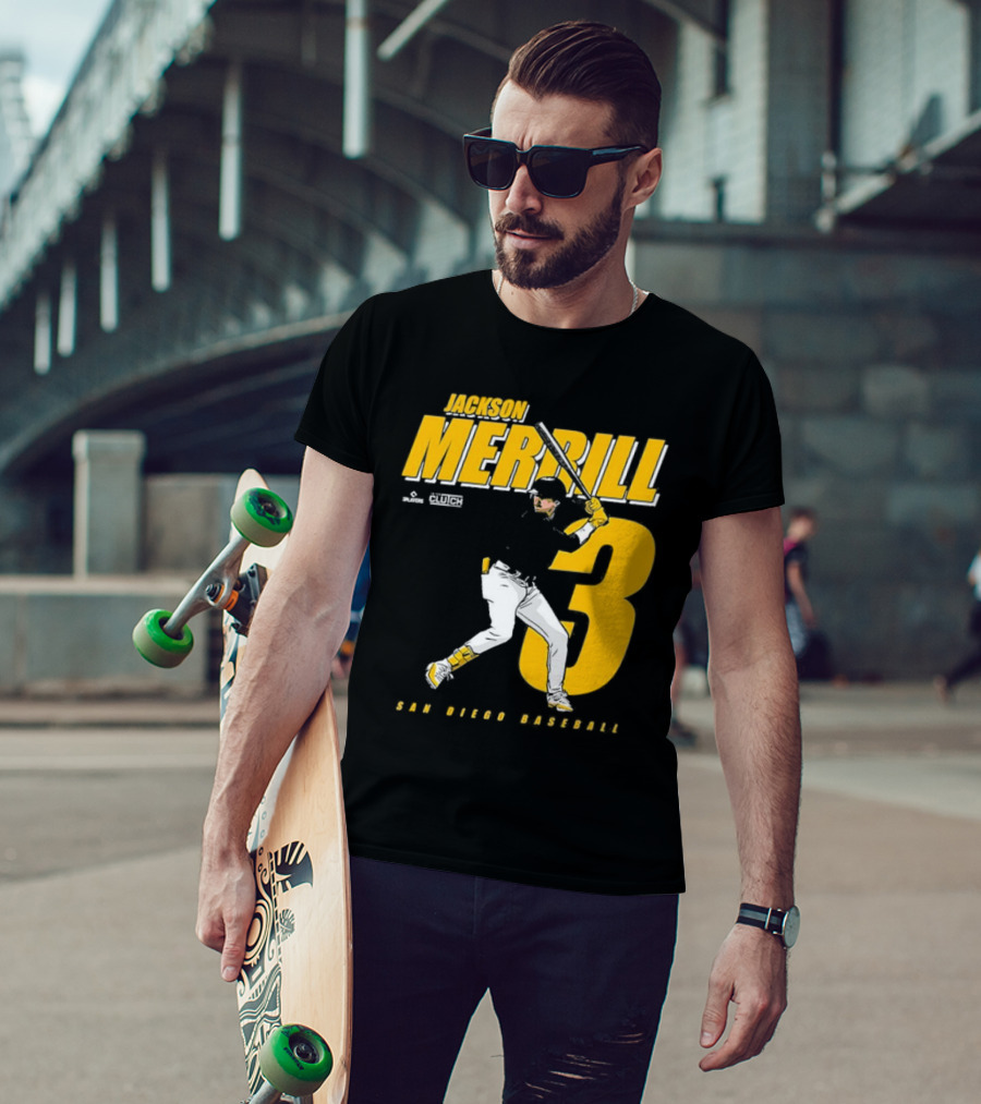 Jackson Merrill 3 San Diego Baseball Clutch Players T-Shirt