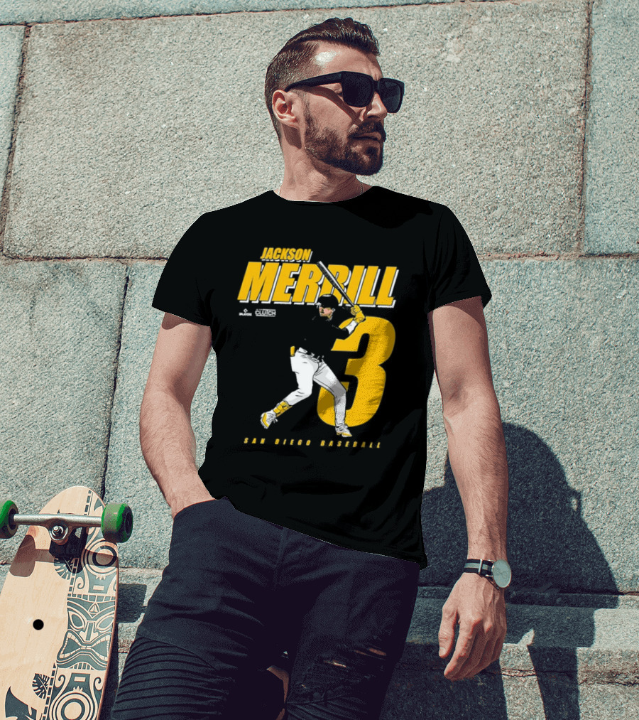 Jackson Merrill 3 San Diego Baseball Clutch Players T-Shirt