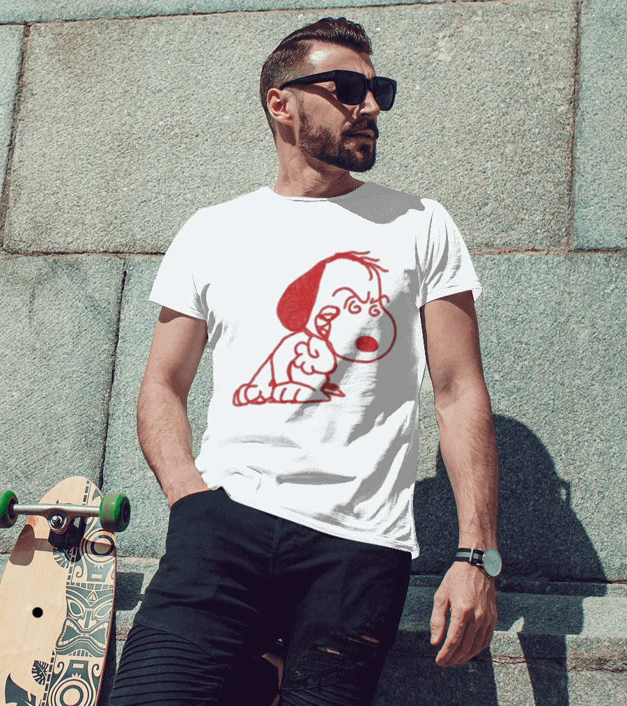 Evil Angry Snoopy Drawing T-Shirt