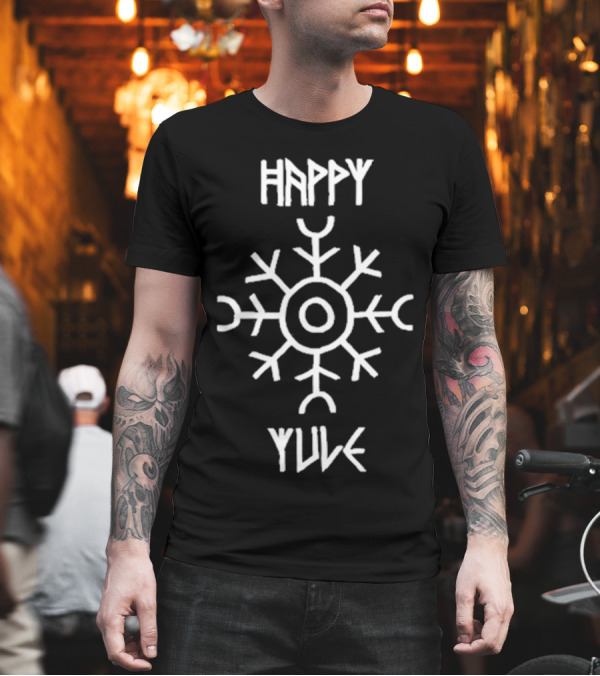 Happy Yule Matt Skiba Holiday Nordic Symbol Snowflake T-Shirt Happy Yule Matt Skiba Holiday Nordic Symbol Snowflake T-Shirt