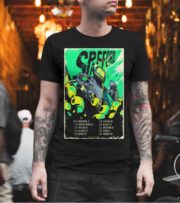 Spafford Spring Tour 2025 Robot Alien Cities Dates Events T-Shirt Spafford Spring Tour 2025 Robot Alien Cities Dates Events T-Shirt