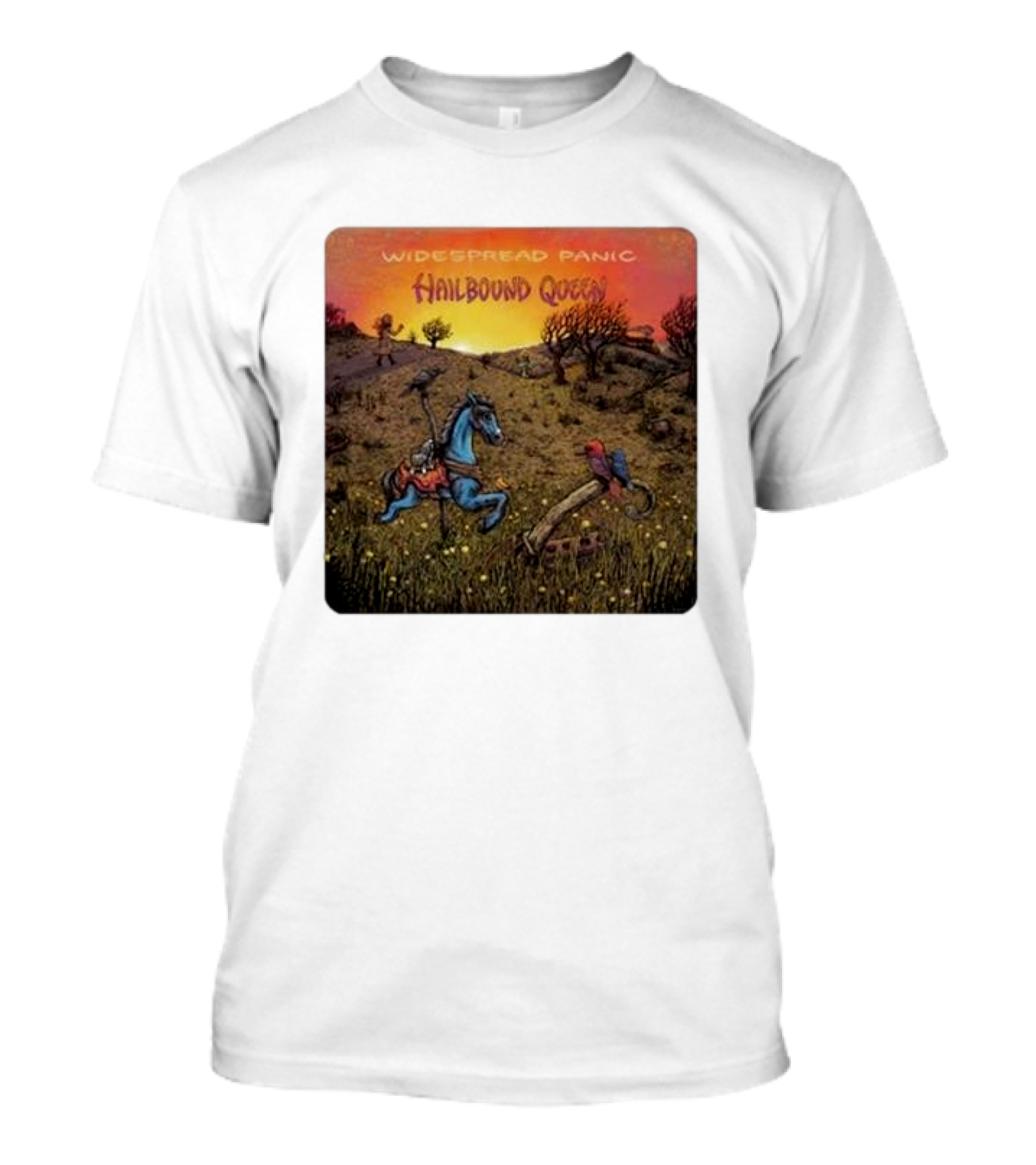 Widespread Panic Hailbound Queen Album Cover Art With Knight And Crow Scene T-Shirt