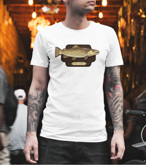 Parliament Brown Trout Fish Plaque T-Shirt Parliament Brown Trout Fish Plaque T-Shirt