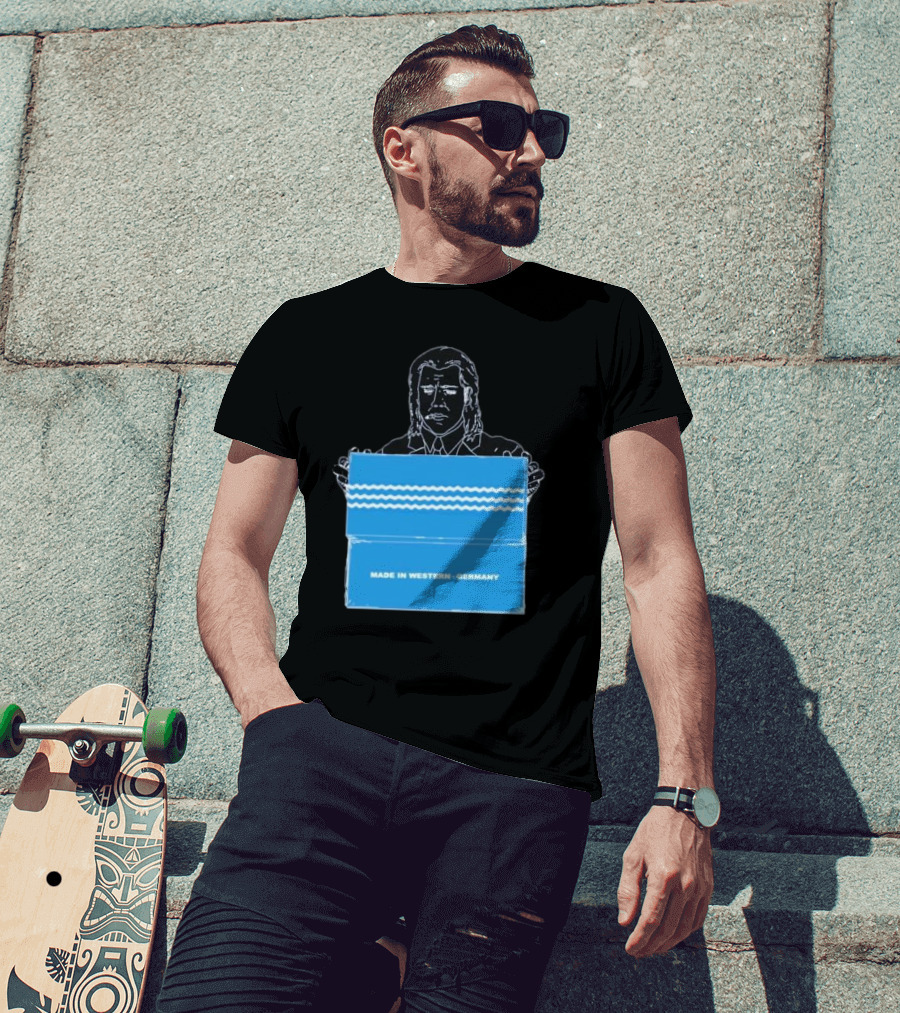 Made In Western Germany Pulp Fiction Blue Box Holder T-Shirt