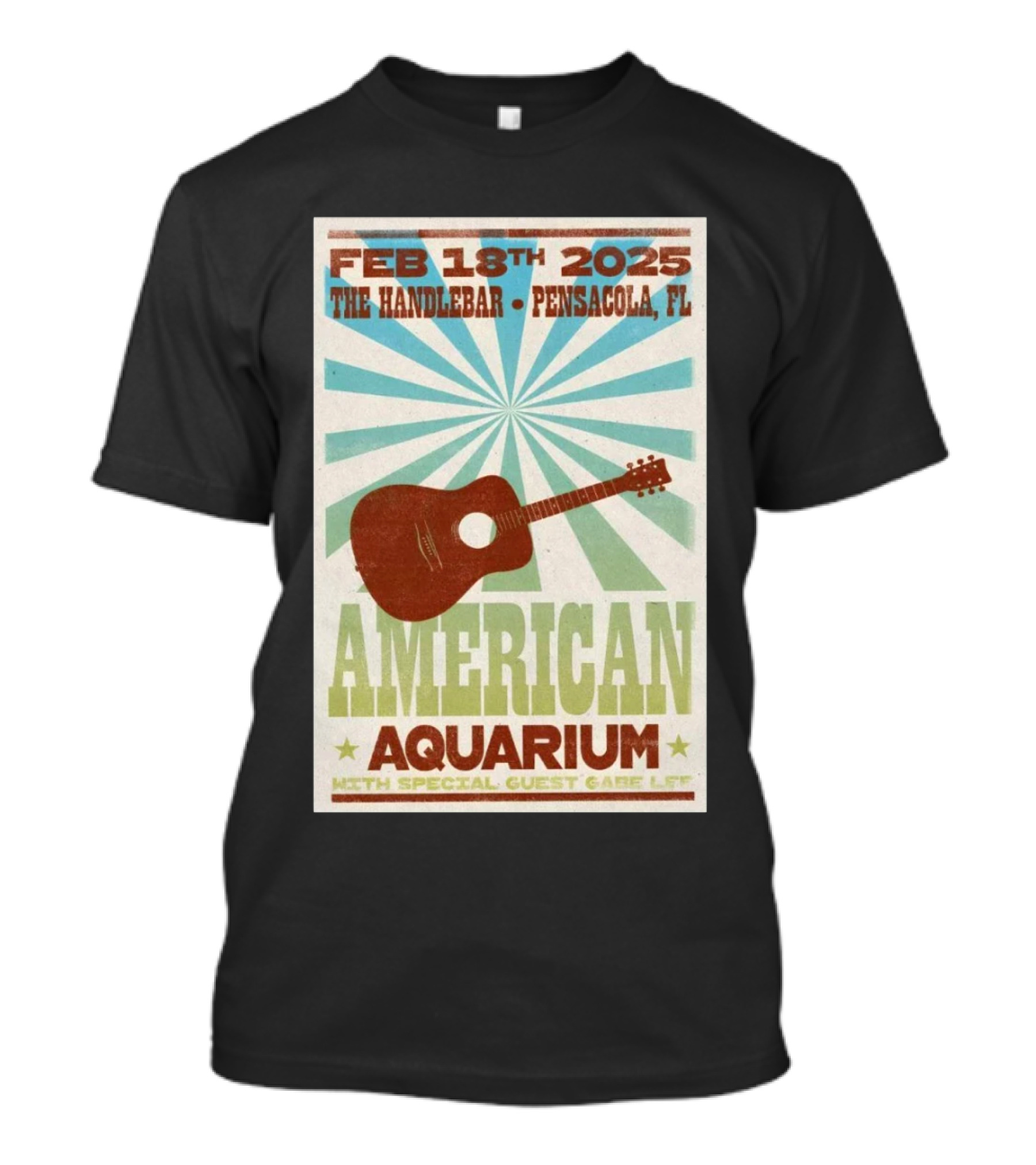 American Aquarium February 18th 2025 The Handlebar Pensacola FL Event With Special Guest Gabe Lee T-Shirt