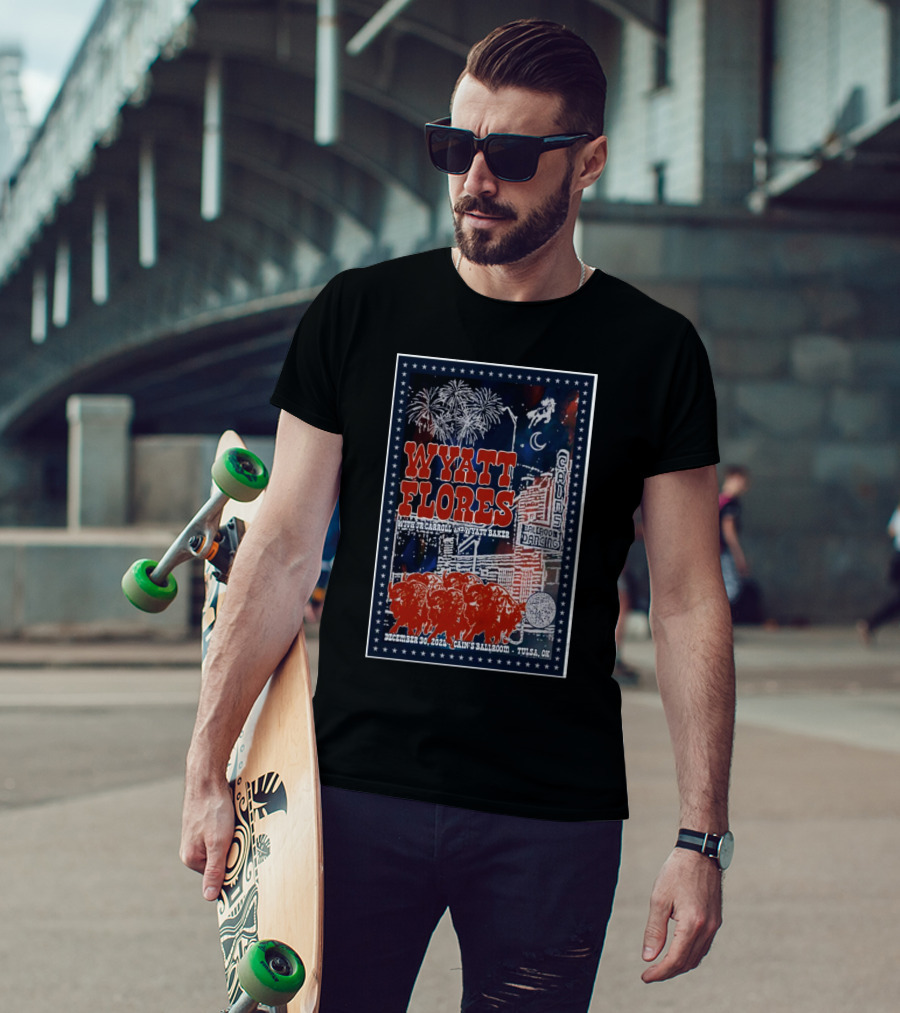 Wyatt Flores With TJ Carroll And Dylan Baker December 30 2024 Cain’s Ballroom Tulsa OK T-Shirt