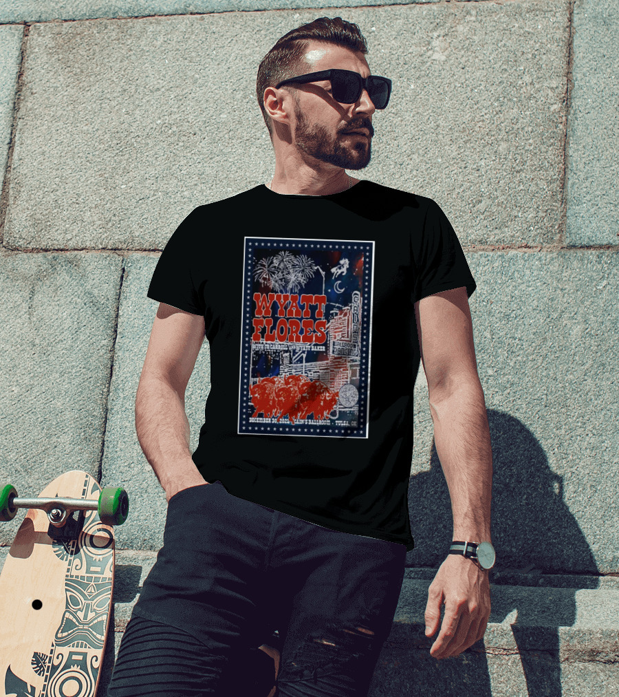 Wyatt Flores With TJ Carroll And Dylan Baker December 30 2024 Cain’s Ballroom Tulsa OK T-Shirt