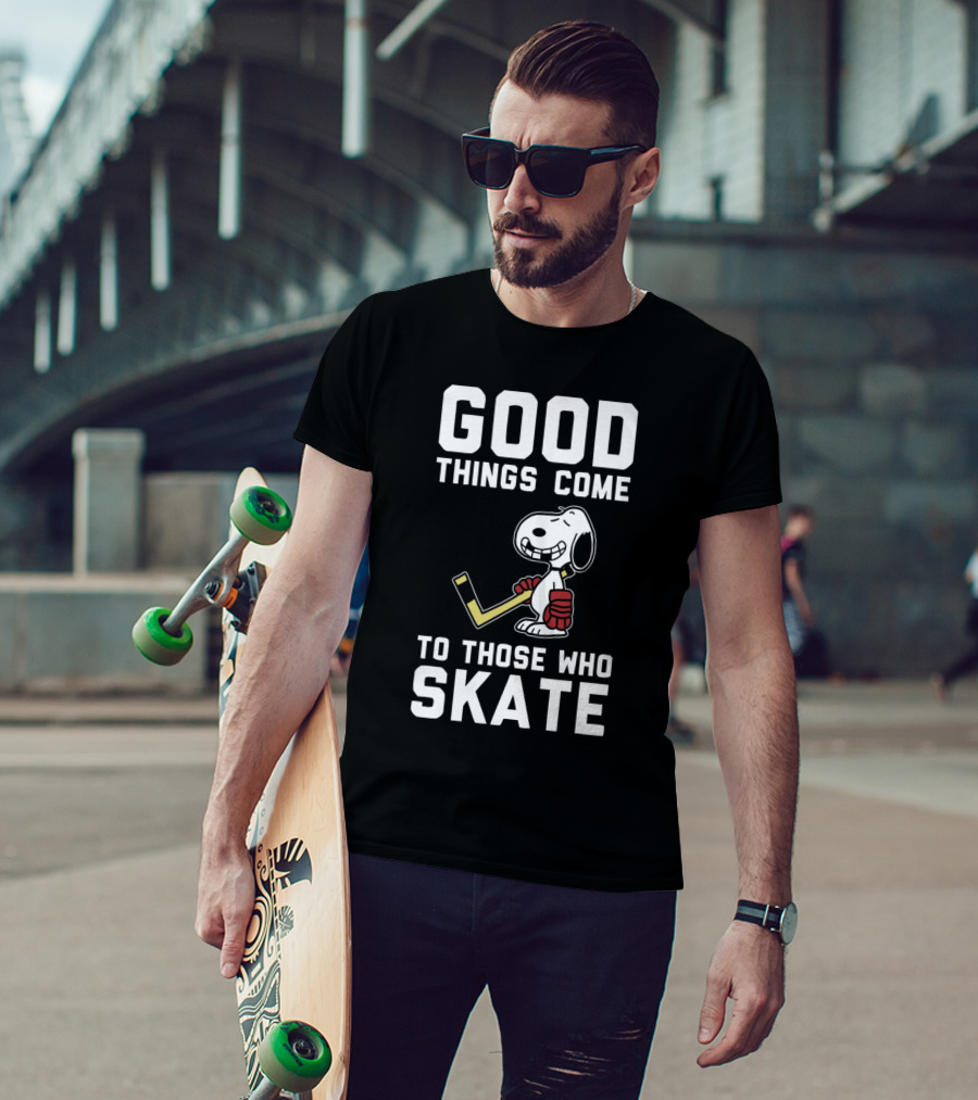 Snoopy Good Things Come To Those Who Skate Hockey T-Shirt