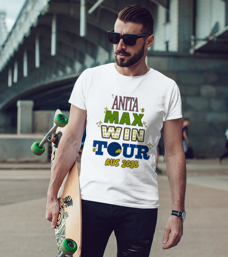 Anita Max Win Tour AUS 2025 Stars And Globe Design T-Shirt