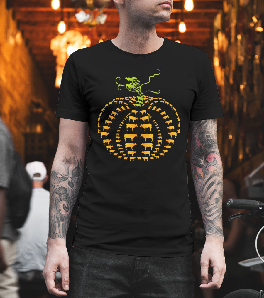 Cows Forming Pumpkin Shape T-Shirt