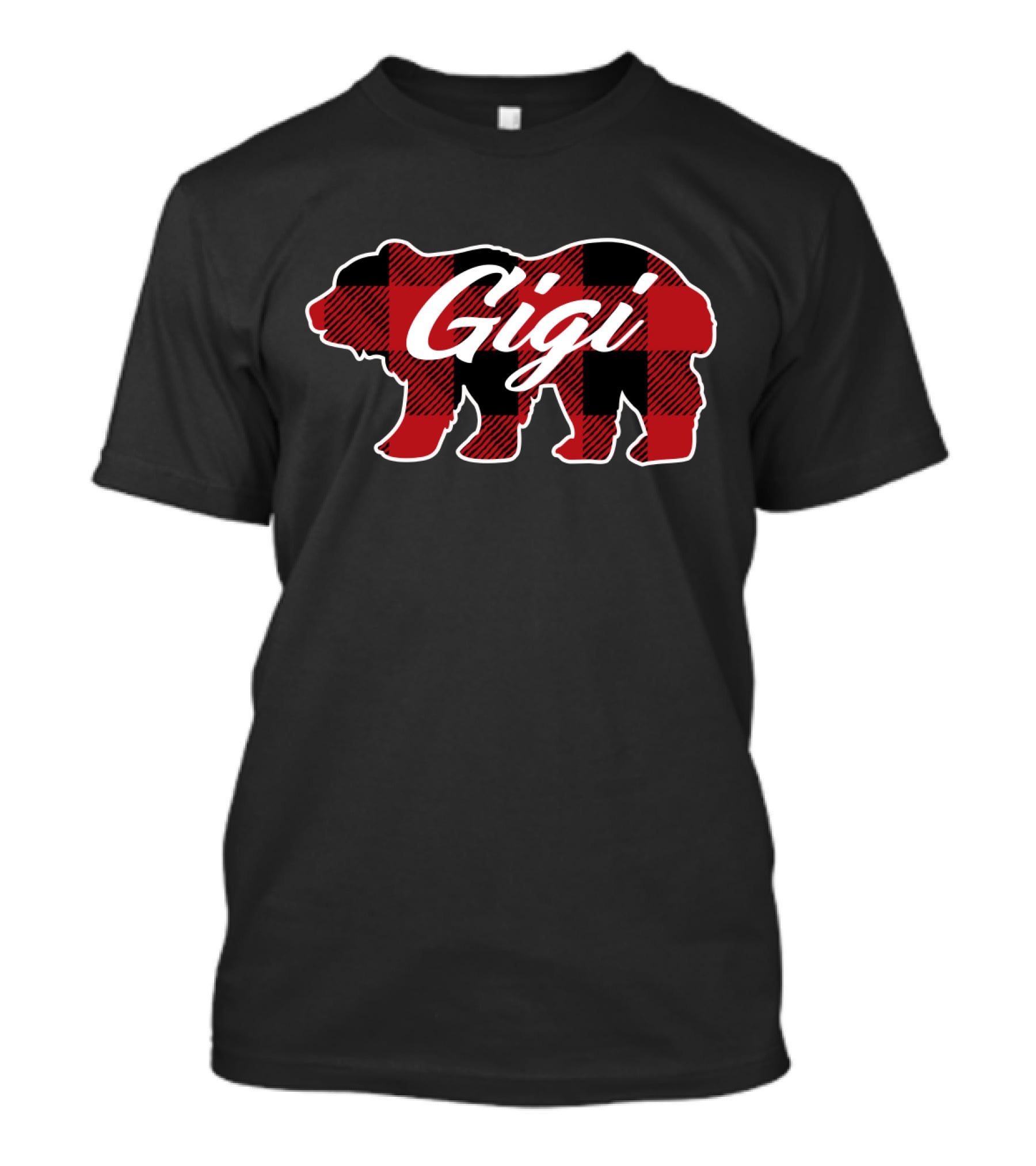 Family Christmas Matching Buffalo Plaid Bear Gigi T-Shirt