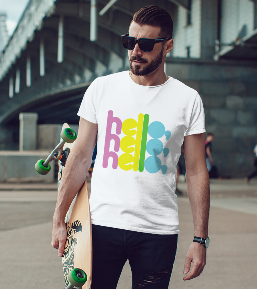 Deafheaven Hello Colorful Pastel Text T-Shirt