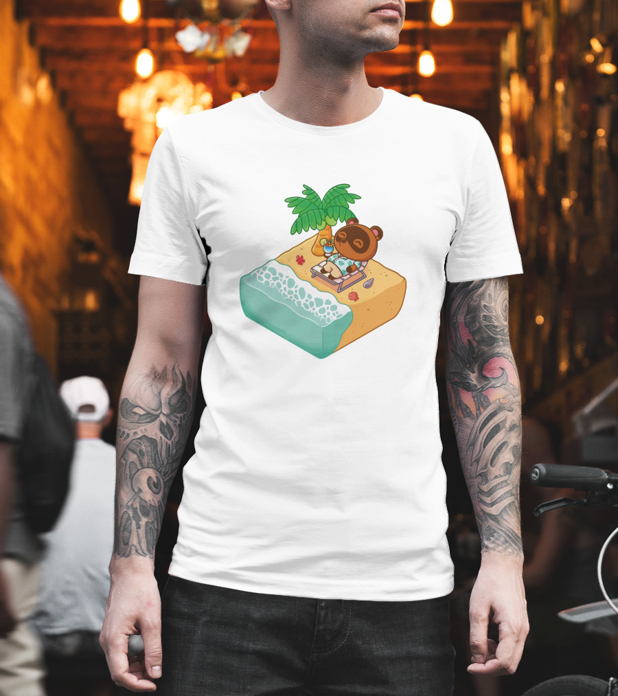 Tom Nook Beach Relaxation Paradise Island Scene T-Shirt